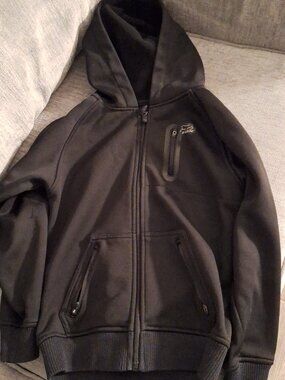 Kids Fox Black Hooded Pullover with White Logo